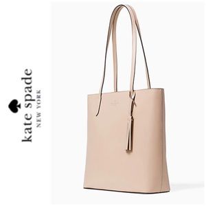 NWT Kate Spade genuine leather zip tote blush